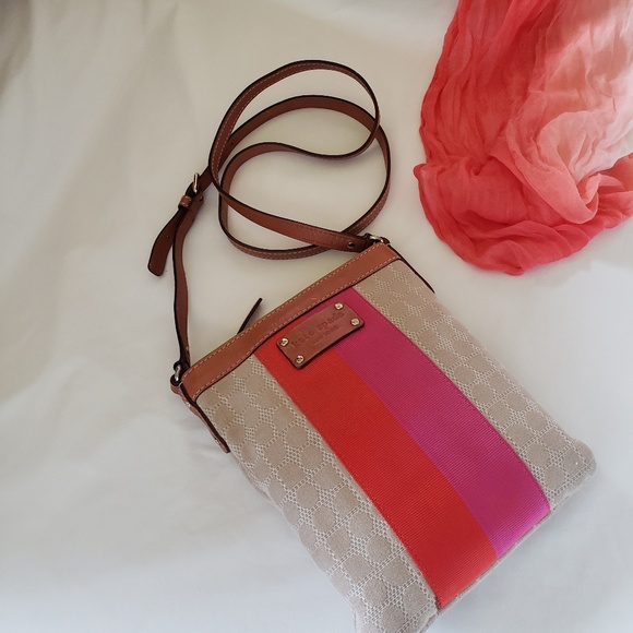 kate spade Bags Pink Orange Stripes Crossbody Bag Poshmark